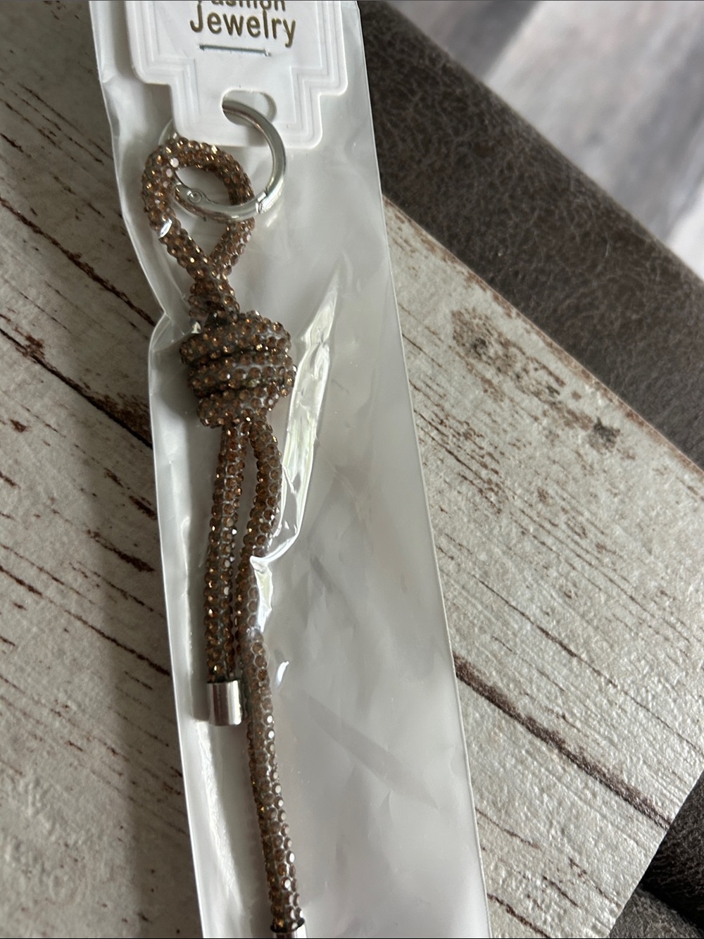 🔥$2 Rhinestone Knot Drop bag charm - Champagne
